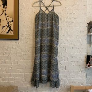 Madewell blue pattern maxi dress